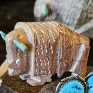 Zuni Handcarved Mini Buffalo Fetish Figurine
